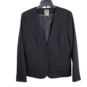 Anne Klein Black Blazer Jacket 8P Career Work‎ Office Professional Single Button